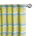 thumbnail image 1 of Ambesonne Yellow Plaid Curtains, Abstract Print Tartan, Pair of 28"x63", Avocado Green and Pale Blue, 1 of 4