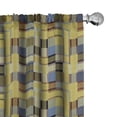 thumbnail image 1 of Ambesonne Yellow Plaid Curtains, Tartan Retro Fashion, Pair of 28"x84", Dark Mustard Blue Grey, 1 of 4