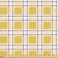 thumbnail image 1 of Ambesonne Yellow Plaid Fabric by the Yard Upholstery, Lines Square Rustic, 1 Yard, Mustard Pale Chocolate, 1 of 1