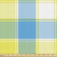 thumbnail image 1 of Ambesonne Yellow Plaid Fabric by the Yard Upholstery, Modern Fashion Tartan, 5 Yards, Deep Sky Blue and Mustard, 1 of 5