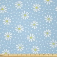 thumbnail image 1 of Ambesonne Yellow Polka Dot Fabric by the Yard Microfiber, Pastel Daisies, 5 Yards, Pale Azure Blue Mustard, 1 of 2