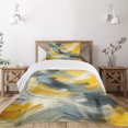 thumbnail image 1 of Ambesonne Yellow Quilted Bedspread Set 2 Pcs, Brush Strokes Contemporary, Twin Size, Pale Orange and Blue Grey, 1 of 4