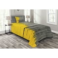 thumbnail image 1 of Ambesonne Yellow Quilted Bedspread Set 2 Pcs, Vintage Wooden Board, Twin Size, Yellow Grey, 1 of 3