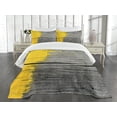 thumbnail image 1 of Ambesonne Yellow Quilted Bedspread Set 3 Pcs, Vintage Wooden Board, Queen Size, Yellow Grey, 1 of 5