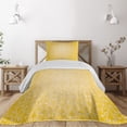 thumbnail image 1 of Ambesonne Yellow Quilted Coverlet 2 Pcs, Floral Victorian Retro, Twin Size, Yellow, 1 of 5