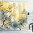 thumbnail image 1 of Ambesonne Yellow Shower Curtain, Autumnal Melancholy Branches, 69"Wx75"L, Khaki Slate Blue Eggshell, 1 of 4