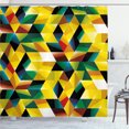 thumbnail image 1 of Ambesonne Yellow Shower Curtain, Geometric Green, 69"Wx84"L, Yellow Dark Green, 1 of 5