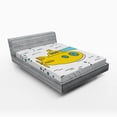 thumbnail image 1 of Ambesonne Yellow Submarine Fitted Sheet, Ocean Bubbles, Queen Size, White Yellow Blue, 1 of 2