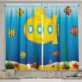 thumbnail image 1 of Ambesonne Yellow Submarine Kitchen Curtains, Fish Sea Grass, 55"x45", Blue and Yellow, 1 of 3