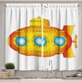 thumbnail image 1 of Ambesonne Yellow Submarine Kitchen Curtains, Sea Vessel, 55"x45", Orange and Yellow, 1 of 1