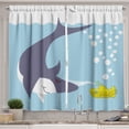 thumbnail image 1 of Ambesonne Yellow Submarine Kitchen Curtains, Shark Bubbles, 55"x45", Blue Grey Yellow, 1 of 3