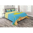 thumbnail image 1 of Ambesonne Yellow Submarine Quilted Coverlet 3 Pcs, Sea Creatures, King Size, Blue Yellow Beige, 1 of 2
