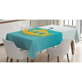 thumbnail image 1 of Ambesonne Yellow Submarine Tablecloth Rectangular Table Cover, Bubbles on Sea, 60"x84", Earth Yellow Pale Blue, 1 of 4