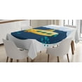 thumbnail image 1 of Ambesonne Yellow Submarine Tablecloth Rectangular Table Cover, Sea Fish Cloud, 60"x90", Earth Yellow Navy Blue, 1 of 4