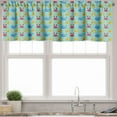 thumbnail image 1 of Ambesonne Yellow Submarine Valance Pack of 2, Whales Crabs, 42"X12", Aqua and Mustard, 1 of 5