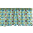 thumbnail image 1 of Ambesonne Yellow Submarine Window Valance, Whales Crabs, 54" X 12", Aqua and Mustard, 1 of 3