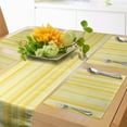 thumbnail image 1 of Ambesonne Yellow Table Runner & Placemats, Vertical Monotone Lines Art, Placemat 4 pcs + Runner 14"x72", Mustard Pale Yellow, 1 of 2