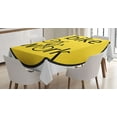 thumbnail image 1 of Ambesonne Yellow Tablecloth Rectangular Table Cover, Bike to Work Lettering Sign, 60"x84", Yellow Black, 1 of 4
