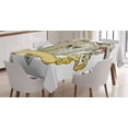 thumbnail image 1 of Ambesonne Yellow Tablecloth Rectangular Table Cover, Shield Dragon Medieval, 60"x84", Yellow White, 1 of 4