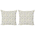 thumbnail image 1 of Ambesonne Yellow Throw Pillow Cover 2 Pack, Bees Chamomile Meadow, 24", Grey Yellow White, 1 of 2