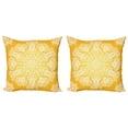thumbnail image 1 of Ambesonne Yellow Throw Pillow Cover 2 Pack, Floral Snowflakes, 18", Yellow and White, 1 of 2