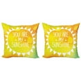 thumbnail image 1 of Ambesonne Yellow Throw Pillow Cover 2 Pack, Sun Love Art, 18", Yellow, 1 of 2
