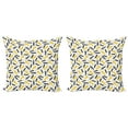 thumbnail image 1 of Ambesonne Yellow Throw Pillow Cover 2 Pack, Watercolor Boho Feathers Art, 18", Mustard Black and Grey, 1 of 6