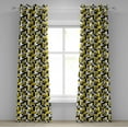 thumbnail image 1 of Ambesonne Yellow White Grommet Curtain, Squares and Houndstooh, 50" x 96", Yellow Grey Black, 1 of 6
