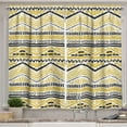 thumbnail image 1 of Ambesonne Yellow and Black Kitchen Curtains, Zig Zag Lines, 55"x45", Yellow Black and White, 1 of 3