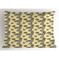 thumbnail image 1 of Ambesonne Yellow and Black Pillow Sham, Foliage Pattern, 36" X 20", Yellow and Black, 1 of 2