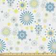 thumbnail image 1 of Ambesonne Yellow and Blue Fabric by the Yard Upholstery, Floral Scrapbook, 1 Yard, Blue Yellow Pale Grey, 1 of 4