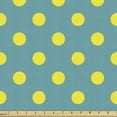 thumbnail image 1 of Ambesonne Yellow and Blue Fabric by the Yard Upholstery, Nostalgic Dots, 10 Yards, Teal Yellow, 1 of 4