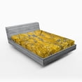 thumbnail image 1 of Ambesonne Yellow and Blue Fitted Sheet, Aspen Trees, King Size, Yellow, 1 of 3