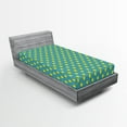 thumbnail image 1 of Ambesonne Yellow and Blue Fitted Sheet, Nostalgic Dots, Twin XL Size, Teal Yellow, 1 of 3