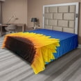 thumbnail image 1 of Ambesonne Yellow and Blue Flat Sheet, Sunflower Leaf Dots, King Size, Dark Brown Yellow, 1 of 1