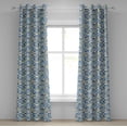 thumbnail image 1 of Ambesonne Yellow and Blue Grommet Curtain, Mosaic Azulejo, 50" x 84", Violet Blue Mustard, 1 of 6