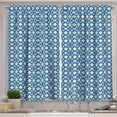 thumbnail image 1 of Ambesonne Yellow and Blue Kitchen Curtains, Portuguese Tile Art, 55"x45", Navy Blue Yellow, 1 of 3