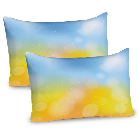 Ambesonne Yellow and Blue Pillow Sham 2 Pack, Autumn Frame, 26"x20", Marigold Pale Blue