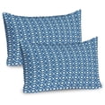 thumbnail image 1 of Ambesonne Yellow and Blue Pillow Sham 2 Pack, Portuguese Tile Art, 30"x20", Navy Blue Yellow, 1 of 3