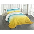 thumbnail image 1 of Ambesonne Yellow and Blue Quilted Bedspread Set 3 Pcs, Dreamy Beach, Queen Size, Sky Blue Yellow, 1 of 5