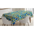 thumbnail image 1 of Ambesonne Yellow and Blue Tablecloth Rectangular Table Cover, Circular Motifs, 60"x84", Multicolor, 1 of 4