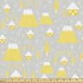 thumbnail image 1 of Ambesonne Yellow and Gray Fabric by the Yard Upholstery, House Mountains Art, 3 Yards, Mustard White, 1 of 5