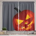 thumbnail image 1 of Ambesonne Yellow and Gray Kitchen Curtains, Funny Pumpkin Print, 55"x24", Marigold and Seal Brown, 1 of 3