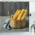 thumbnail image 1 of Ambesonne Yellow and Gray Shower Curtain, Corns in Basket, 69"Wx84"L, Pale Orange and Chocolate, 1 of 4