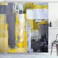 thumbnail image 1 of Ambesonne Yellow and Grey Shower Curtain, Abstract Painting, 69"Wx70"L, Yellow Grey White, 1 of 3