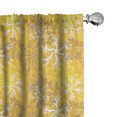 thumbnail image 1 of Ambesonne Yellow and White 4-Panel Curtains, Ornate Design, 56"x63", Marigold Yellow Tan, 1 of 4