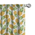 thumbnail image 1 of Ambesonne Yellow and White Window Curtains, Ripe Pineapple, Each 28" W x 63" L, Earth Yellow Green White, 1 of 4
