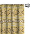 thumbnail image 1 of Ambesonne Yellow and White Window Curtains, Tribal Timeless, Each 28" W x 84" L, Yellow Blush Brown, 1 of 5