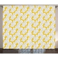 thumbnail image 1 of Ambesonne Yellow and White Curtains 2 Panel Set, Chamomiles, 108" x 96", Yellow White and Brown, 1 of 3