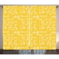thumbnail image 1 of Ambesonne Yellow and White Curtains 2 Panel Set, Insect Outline, 108" x 90", Yellow and White, 1 of 3